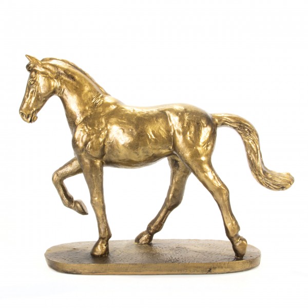 Skulptur Pferd gold